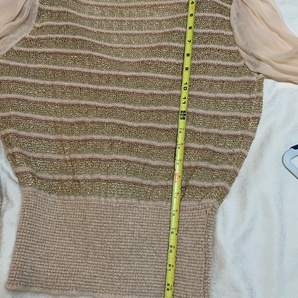 Tory Burch M metallic silk sweater top - Picture 5 of 9